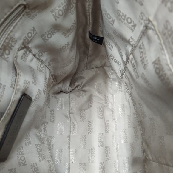 Michael Kors Gray Pebbled Leather Double Handle Tote Bag - Picture 14 of 16